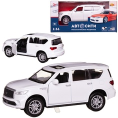Машинка металл Abtoys АвтоСити 1:36 Кроссовер семейный инерция свет-звук C-00520/белый