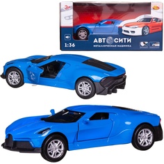 Машинка металл Abtoys АвтоСити 1:36 Спортивная инерц, двери откр, свет, звук C-00522/синяя