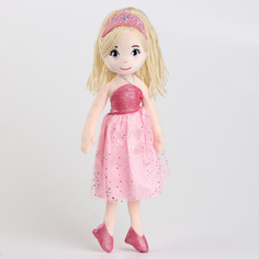 Мягкая игрушка Кукла в розовом платье, 35 см No Brand