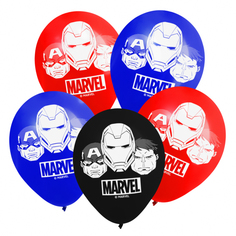 Шар воздушный Marvel 12 дюймов Мстители, латексный, 5 штук