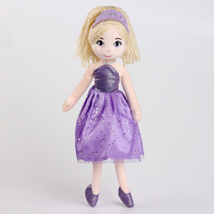 Мягкая игрушка Кукла в фиолетовом платье, 35 см No Brand