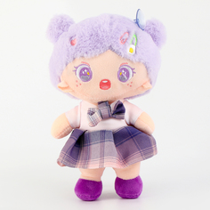 Мягкая игрушка Куколка с заколочкой, 25 см, фиолетовый No Brand