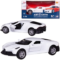 Машинка металл Abtoys АвтоСити 1:36 Спортивная инерц, двери откр, свет, звук C-00522/белая