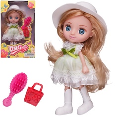 Кукла ABtoys Цветочная фантазия в белом платье и белой шляпке 16,5 см 65004/белое