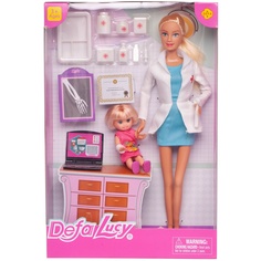Кукла Defa Lucy Доктор с девочкой-малышкой, 29 см 8348d/голубое Abtoys