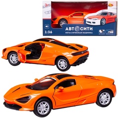 Машинка металл Abtoys АвтоСити 1:36 Спортивная инерция свет-звук C-00522/оранжевая