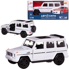 Машинка металл Abtoys АвтоСити 1:36 Внедорожник инерц, двери откр, свет-звук C-00521/белый