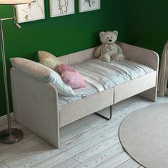 Детский диван кровать с бортиками SleepAngel Smile 140х70 см, бежевый