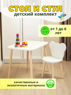 Комплект детской мебели Kids Comfort, столик прямоугольный и стульчик мишка-1