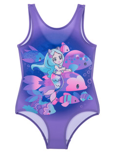 Купальник слитный детский PlayToday 12422441, сиреневый, 104