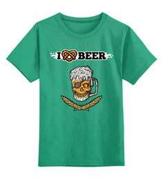 Детская футболка Printio Я люблю пиво цв.зеленый р.164