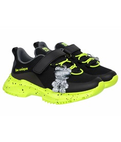 Кроссовки Indigo Kids для мальчиков, размер RU 35, чёрные и зелёные, 92-079B