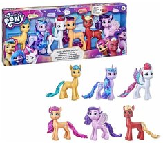 Фигурки Hasbro My Little Pony Набор из 6 сияющих коллекционных пони Новое поколение 6 Мега
