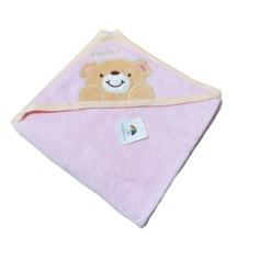 Уголок-полотенце ЧИСТЮЛЯ Махровый детский, 90х90, 400 г/м2, розовый