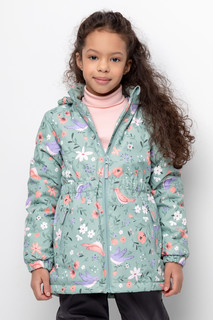 Куртка детская CROCKID 1G JKT 024.1_a, морозный зеленый, цветущий сад, 104