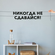 Гирлянда-растяжка Никогда не сдавайся! VN306 черная No Brand