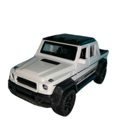 Машинка Джип offroader металлическая, инерционная, со светом, звуком, белый No Brand