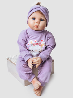 Одежда для куклы Richline Reborn 55 см, X-44 Пыльная/сирень/повязка/сердца