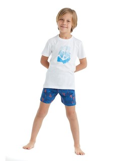 Пижама детская BlackSpade BS40037, белый, 128