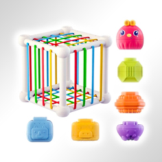 Сортер Igrushka48 развивающая игрушка 3 в 1 куб со стенками шнурочками
