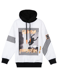 Худи детское PlayToday 12411071, белый; черный, 170