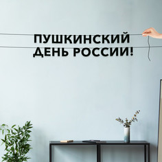 Гирлянда-растяжка Пушкинский день россии VN901 черная No Brand