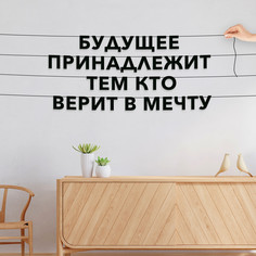 Гирлянда-растяжка Будущее принадлежит тем кто верит в мечту VN035 черная No Brand