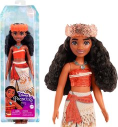 Моана Дисней, модная кукла в сверкающей одежде с ожерельем Disney