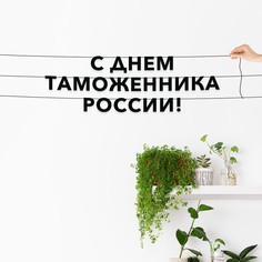 Гирлянда-растяжка С днем таможенника России VN951 черная No Brand