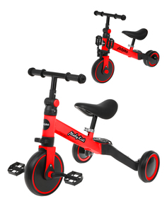 Беговел Moby Kids велосипед трансформер детский 2 в 1 SuperJoy, красный