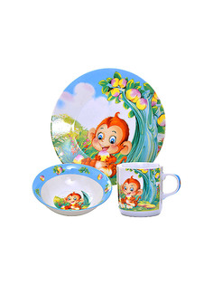 Набор детской посуды Loraine фарфоровый 3 предмета 25601