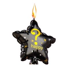 Свеча для торта на шпажке Страна Карнавалия Воздушный шарик звезда черная