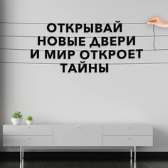 Гирлянда-растяжка Открывай новые двери, и мир откроет тайны VN118 черная No Brand