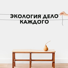 Гирлянда-растяжка Экология - дело каждого VN246 черная No Brand