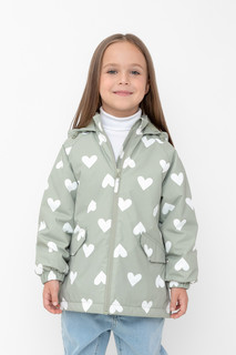 Куртка детская CROCKID 1G JKT 006(5).1_b, зеленый чай, сердца, 116
