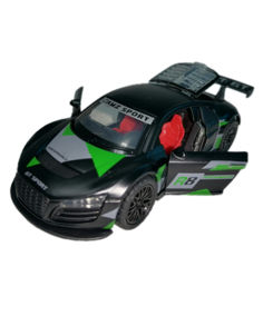 Машинка racing металлическая, инерционная, со светом, звуком, черный No Brand