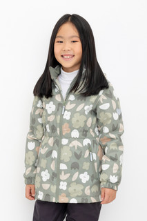 Куртка детская Crockid 1G JKT 024 1, оливковый хаки,зеленые цветы, 104