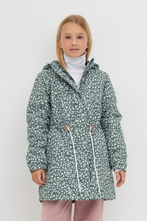 Пальто детское Crockid 2G LJKT 052 1, зеленый мох, листья, 128
