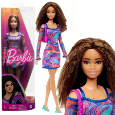 Кукла Barbie серия Barbie Fashionistas Модница, мраморное радужное платье