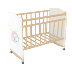 Кровать детская My Dream (фигурная спинка, колесо-качалка, опускающаяся планка), ЛДСП Indigo