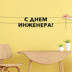 Гирлянда-растяжка С днем инженера VN856 черная No Brand