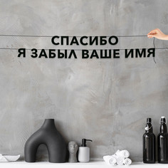 Гирлянда-растяжка Спасибо я забыл ваше имя VN719 черная No Brand
