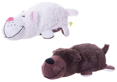 Мягкая игрушка 1toy Вывернушка Шоколадный Лабрадор-Белый кот в ассортименте