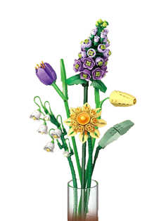 Конструктор LOZ mini Вечный цветок для тебя - весенний букет 534 детали, 1672