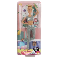 Кукла шарнирная DEFA Lucy Занятие йогой 29 см, аксессуары, серый