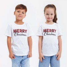 Футболка Kaftan Merry Christmas, белый 110