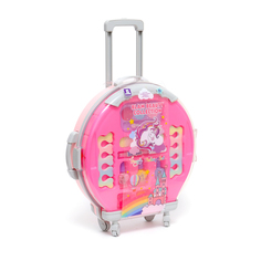 Набор косметики для девочки Чемодан на колёсах, 9695413, розовый, с накладными ногтями No Brand