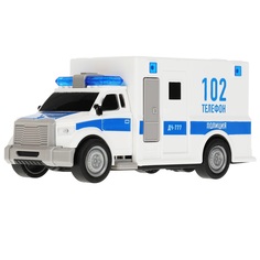 Машинка Технопарк Фургон Полиция, пластиковая, инерционная,свет, звук А1117-4R