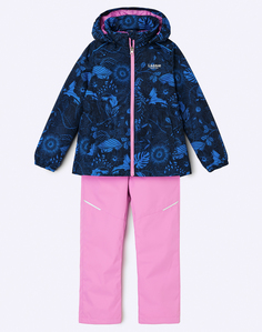 Комплект верхней одежды детский Lassie Manna 7100042A, 4741-синий с рисунком розовый, 134
