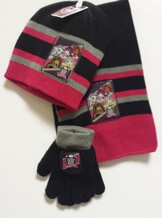Monster High Шапочка с перчатками и шарфиком для девочек